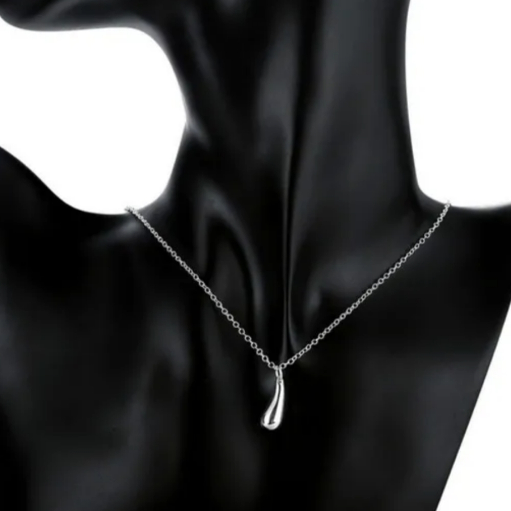 925 Sterling Silver Waterdrop Jewelry Set Bracelet Necklace Earrings Ring - Picture 15 of 16